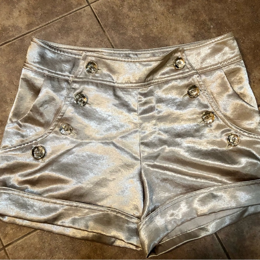 Betsey Johnson Vintage Gold Satin Shorts
